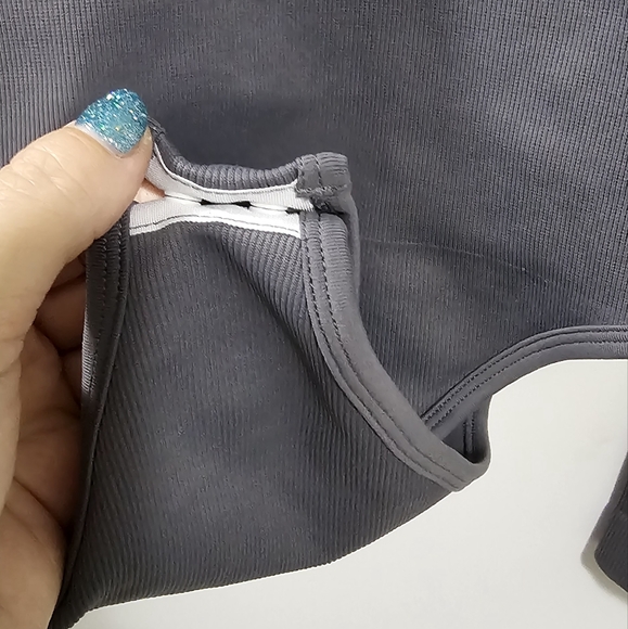 Dark Gray compression body suit Size large  snap closure. New - Picture 4 of 5